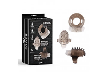 Набор из 3 дымчатых эрекционных колец с вибрацией Teasers Ring Kit