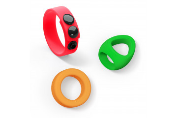 Набор из 3 разноцветных эрекционных колец Kit Neon Ring