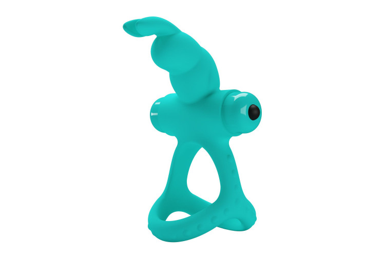 Бирюзовое эрекционное виброкольцо Passionate Figgy