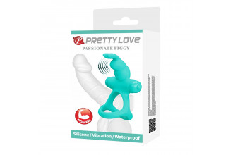 Бирюзовое эрекционное виброкольцо Passionate Figgy