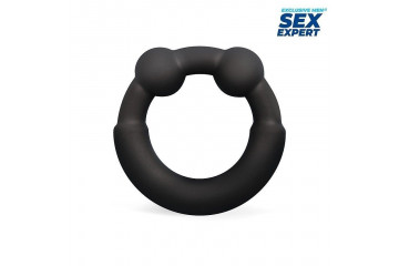 Черное эрекционное силиконовое кольцо