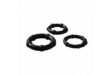 Набор из 3 черных эрекционных колец Babooom Ring Set