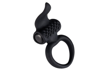 Черное эрекционное кольцо Lingus с вибрацией