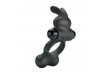 Черное вибрирующее кольцо с металлическими шариками Yusuf