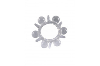 Прозрачное эрекционное кольцо с шариками и шипами