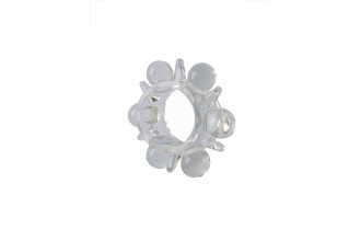 Прозрачное эрекционное кольцо с шариками и шипами