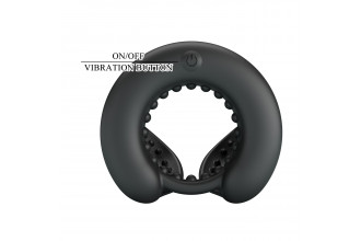 Черное эрекционное виброкольцо Quentin