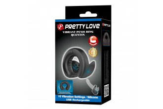 Черное эрекционное виброкольцо Quentin