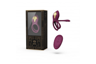 Фиолетовое эрекционное виброкольцо Bayek с пультом ДУ