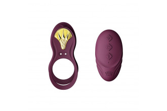 Фиолетовое эрекционное виброкольцо Bayek с пультом ДУ