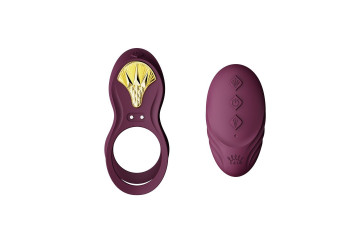 Фиолетовое эрекционное виброкольцо Bayek с пультом ДУ