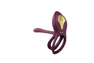 Фиолетовое эрекционное виброкольцо Bayek с пультом ДУ