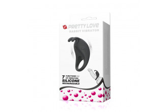 Чёрное эрекционное кольцо с вибрацией Rabbit Vibrator