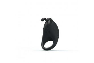 Чёрное эрекционное кольцо с вибрацией Rabbit Vibrator