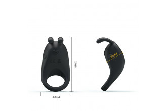Чёрное эрекционное кольцо с вибрацией Rabbit Vibrator