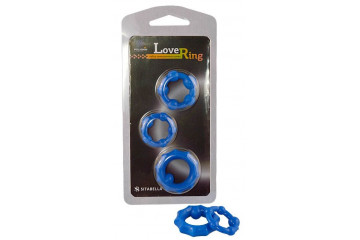 Набор из 3 синих рельефных эрекционных колец