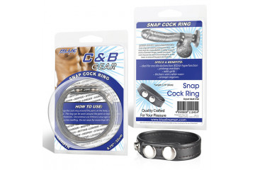 Кольцо на пенис из искусственной кожи на клепках SNAP COCK RING
