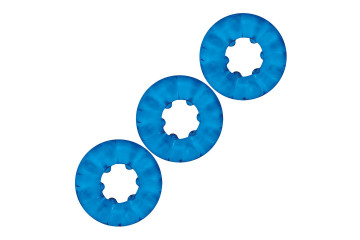 Комплект из трех голубых эрекционных колец 3-Pack Ribbed Rider Cock Ring Set