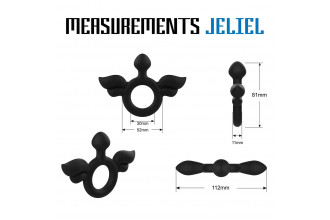 Черное эрекционное кольцо с крыльями Rooster Jeliel Angel