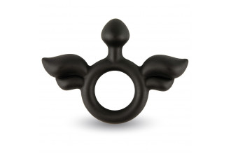 Черное эрекционное кольцо с крыльями Rooster Jeliel Angel