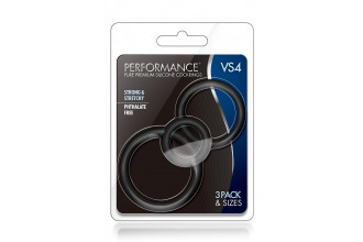 Набор из 3 черных эрекционных колец Cock Ring Set