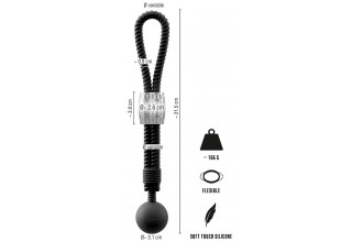 Черное эрекционное лассо с шариком-утяжелителем Heavy Rope