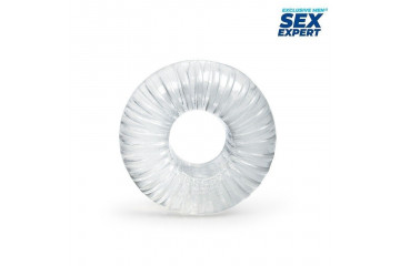 Прозрачное эрекционное кольцо с ребрышками
