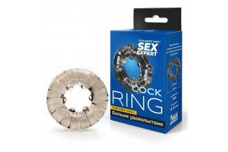 Дымчатое эрекционное кольцо с шишечками на внутренней части