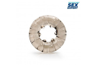 Дымчатое эрекционное кольцо с шишечками на внутренней части