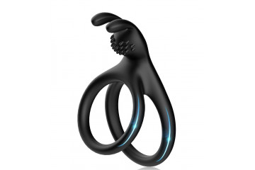 Черное эрекционное кольцо с подхватом мошонки