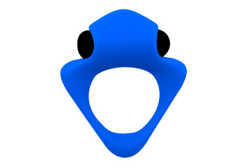 Синее эрекционное кольцо Wooomy Tribeс с вибрацией