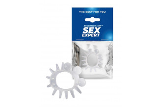 Эластичное эрекционное кольцо с шариками и лучами