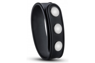 Черное эрекционное кольцо на кнопках