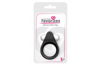 Чёрное эрекционное кольцо Silicone Stimu-Ring