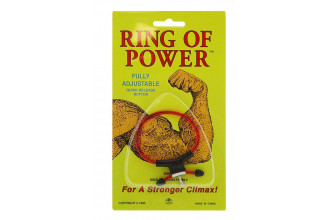 Красно-чёрное эрекционное кольцо с утяжкой RING OF POWER ADJUSTABLE RING