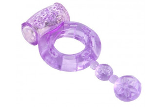 Фиолетовое эрекционное кольцо с вибратором