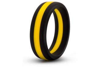 Черно-желтое силиконовое эрекционное кольцо Silicone Go Pro Cock Ring