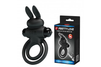 Черное эрекционное кольцо с вибростимуляцией клитора Vibrant Penis Ring III