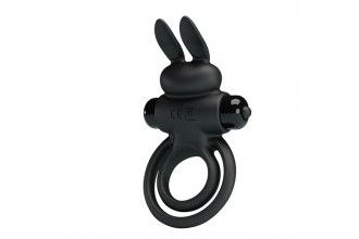 Черное эрекционное кольцо с вибростимуляцией клитора Vibrant Penis Ring III