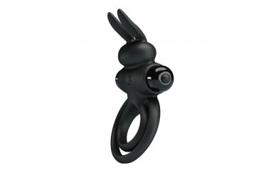 Черное эрекционное кольцо с вибростимуляцией клитора Vibrant Penis Ring III