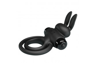 Черное эрекционное кольцо с вибростимуляцией клитора Vibrant Penis Ring III