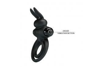 Черное эрекционное кольцо с вибростимуляцией клитора Vibrant Penis Ring III