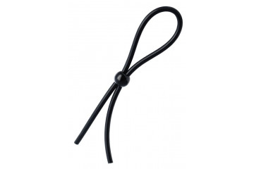 Черное лассо на пенис с одной бусиной