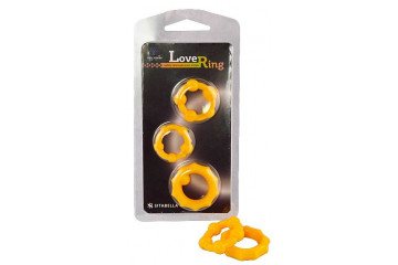 Набор из 3 желтых рельефных эрекционных колец