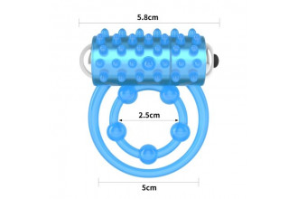 Голубое, светящееся в темноте виброкольцо Lumino Play Vibrating Penis Ring