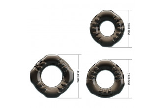 Набор из 3 эластичных дымчатых эрекционных колец