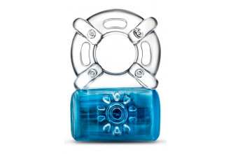 Синее эрекционное виброкольцо One Night Stand Vibrating C-Ring