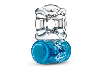 Синее эрекционное виброкольцо One Night Stand Vibrating C-Ring