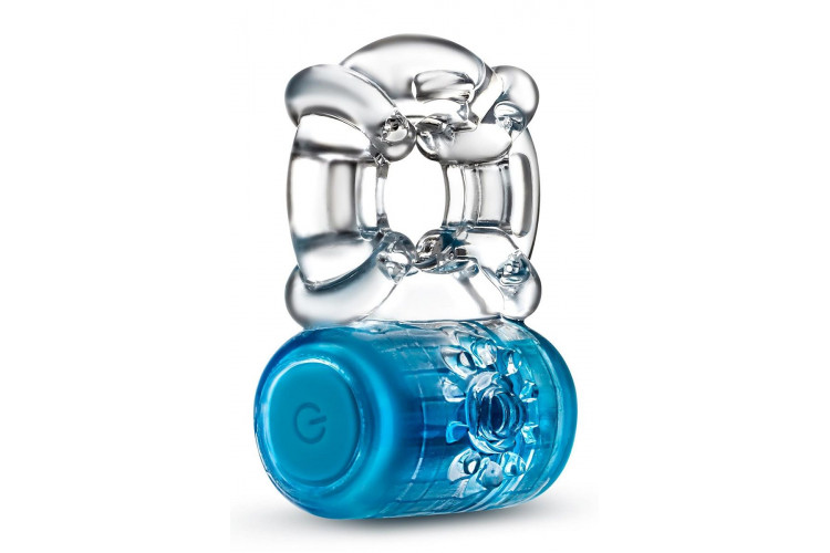 Синее эрекционное виброкольцо One Night Stand Vibrating C-Ring