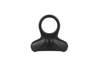 Черное эрекционное виброкольцо Cock Ring с пультом ДУ